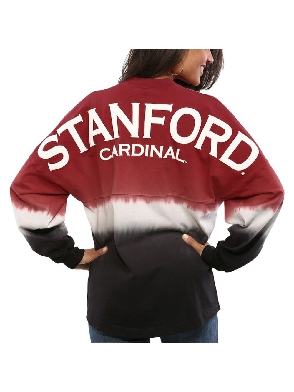 Stanford Cardinal Ombre Long Sleeve Dip-Dyed Spirit Jersey - Size Large